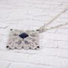 BLUE AND CLEAR CUBIC ZIRCONIA STONE PENDANT - Image 5