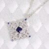 BLUE AND CLEAR CUBIC ZIRCONIA STONE PENDANT - Image 2