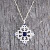 BLUE AND CLEAR CUBIC ZIRCONIA STONE PENDANT - Image 4