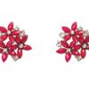 LARGE RED CRYSTAL FLOWER EARRINGS - Image 4