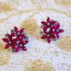 LARGE RED CRYSTAL FLOWER EARRINGS - Image 6
