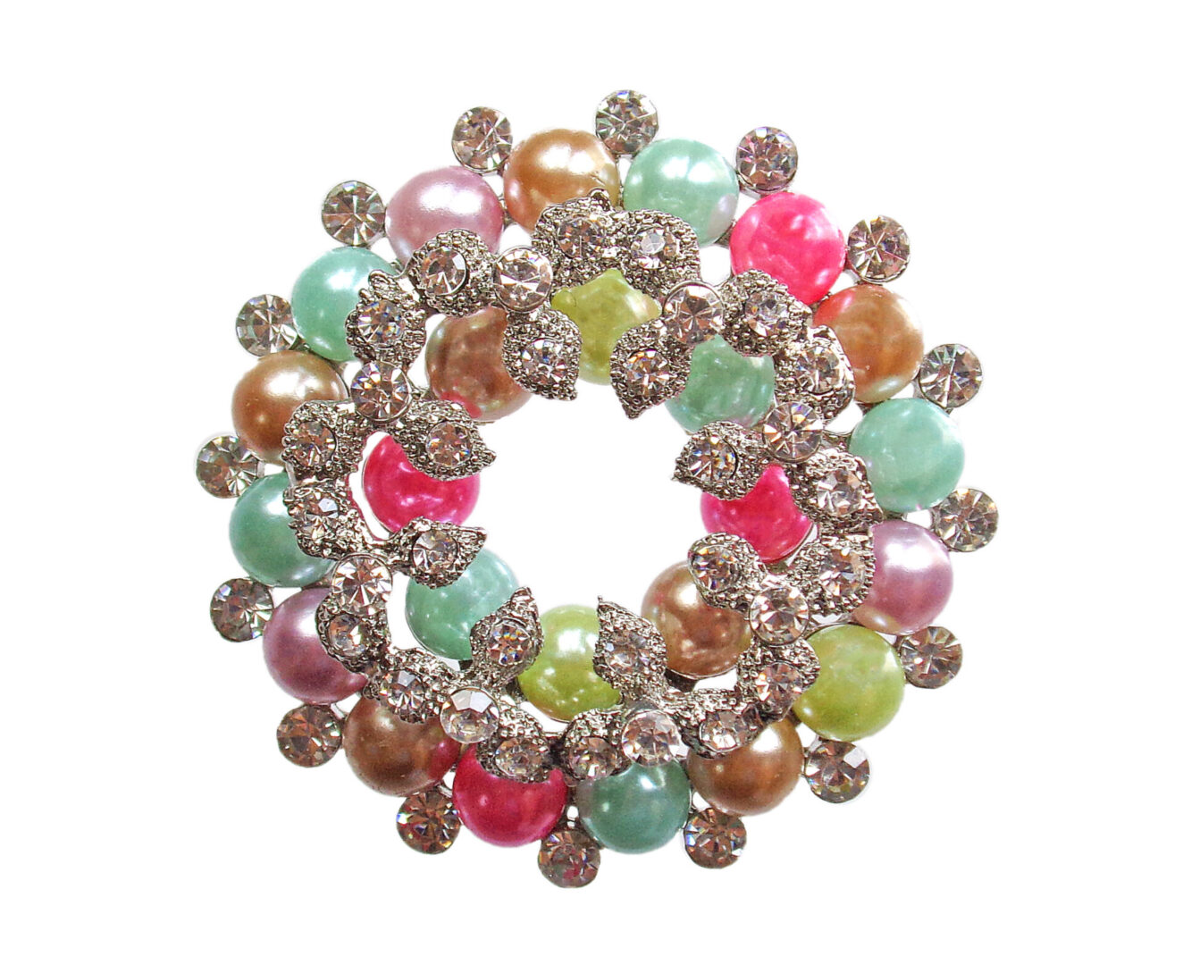 A colorful bracelet made using pearls and gems