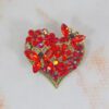 RED CRYSTAL HEART PIN WITH BUTTERFLIES AND FLOWERS - Image 8