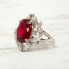 RED OVAL CUBIC ZIRCONIA STONE RING - Image 2