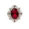 RED OVAL CUBIC ZIRCONIA STONE RING