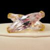 LARGE DOUBLE MARQUISE CUBIC ZIRCONIA STONE RING - Image 2
