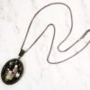 LARGE GRAY CRYSTAL OVAL PENDANT NECKLACE - Image 5