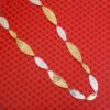 SILVER AND GOLD LONG TEXTURED LINK NECKLACE - Image 5