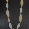 SILVER AND GOLD LONG TEXTURED LINK NECKLACE - Image 9