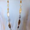 SILVER AND GOLD LONG TEXTURED LINK NECKLACE - Image 6