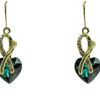 GREEN CRYSTAL HEART NECKLACE AND EARRING SET - Image 3