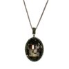 LARGE GRAY CRYSTAL OVAL PENDANT NECKLACE - Image 8