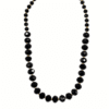 BLACK GLASS BEADED NECKLACE