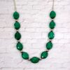 GREEN GLASS & SILVER BEADED NECKLACE - Image 9