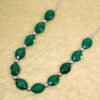 GREEN GLASS & SILVER BEADED NECKLACE - Image 5