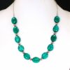 GREEN GLASS & SILVER BEADED NECKLACE - Image 4