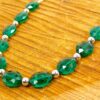 GREEN GLASS & SILVER BEADED NECKLACE - Image 6