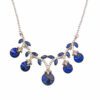 BLUE AND CLEAR CRYSTAL LEAVES NECKLACE