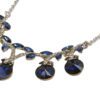 BLUE AND CLEAR CRYSTAL LEAVES NECKLACE - Image 4