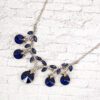 BLUE AND CLEAR CRYSTAL LEAVES NECKLACE - Image 6