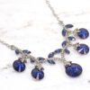 BLUE AND CLEAR CRYSTAL LEAVES NECKLACE - Image 7