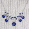 BLUE AND CLEAR CRYSTAL LEAVES NECKLACE - Image 8