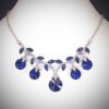 BLUE AND CLEAR CRYSTAL LEAVES NECKLACE - Image 2