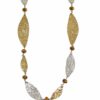 SILVER, GOLD, AND COPPER COLOR LINK NECKLACE