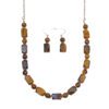 TIGER EYE STONE NECKLACE AND EARRING SET