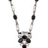 BLACK AND CLEAR CRYSTAL V SHAPE PENDANT NECKLACE - Image 14