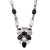 BLACK AND CLEAR CRYSTAL V SHAPE PENDANT NECKLACE - Image 9