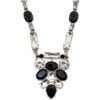 BLACK AND CLEAR CRYSTAL V SHAPE PENDANT NECKLACE