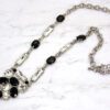 BLACK AND CLEAR CRYSTAL V SHAPE PENDANT NECKLACE - Image 5