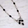 BLACK AND CLEAR CRYSTAL V SHAPE PENDANT NECKLACE - Image 7