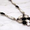 BLACK AND CLEAR CRYSTAL V SHAPE PENDANT NECKLACE - Image 8