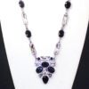 BLACK AND CLEAR CRYSTAL V SHAPE PENDANT NECKLACE - Image 4