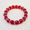 RED GLASS BEADED BRACELET WITH CLEAR CRYSTALS - Image 4