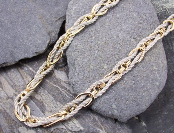 GOLD LINK AND SILVER ROPE CORD NECKLACE - Image 4