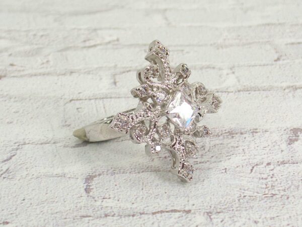 CROSS RING WITH CLEAR CUBIC ZIRCONIA STONES - Image 5