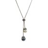 PEARL LARIAT NECKLACE WITH WHITE AND GRAY PEARLS - Image 12