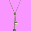 PEARL LARIAT NECKLACE WITH WHITE AND GRAY PEARLS - Image 10