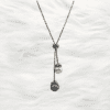 PEARL LARIAT NECKLACE WITH WHITE AND GRAY PEARLS - Image 5