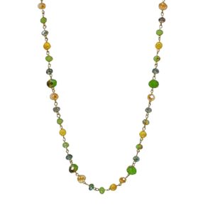 GREEN GLASS BEAD NECKLACE