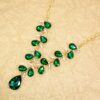 GREEN CRYSTAL LEAVES NECKLACE AND EARRING SET - Image 8