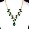 GREEN CRYSTAL LEAVES NECKLACE AND EARRING SET - Image 2