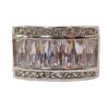 CLEAR CUBIC ZIRCONIA BAND RING WITH BAGUETTE CUT STONES