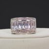 CLEAR CUBIC ZIRCONIA BAND RING WITH BAGUETTE CUT STONES - Image 11