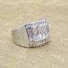 CLEAR CUBIC ZIRCONIA BAND RING WITH BAGUETTE CUT STONES - Image 6