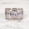 CLEAR CUBIC ZIRCONIA BAND RING WITH BAGUETTE CUT STONES - Image 8
