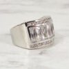CLEAR CUBIC ZIRCONIA BAND RING WITH BAGUETTE CUT STONES - Image 4